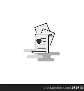 Documents Web Icon. Flat Line Filled Gray Icon Vector