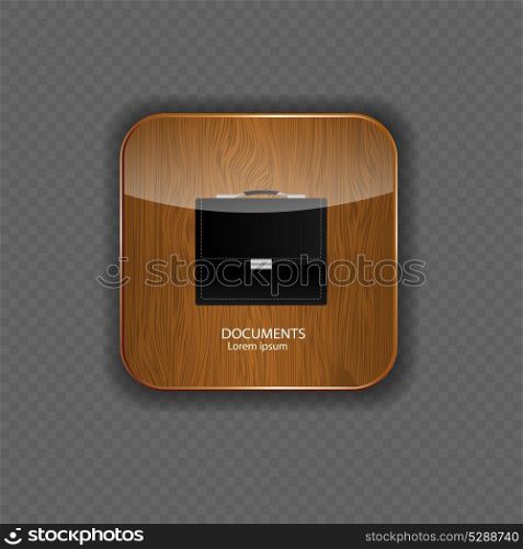 Documents wood application icons vector illustration