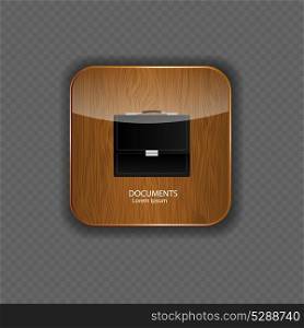 Documents wood application icons vector illustration