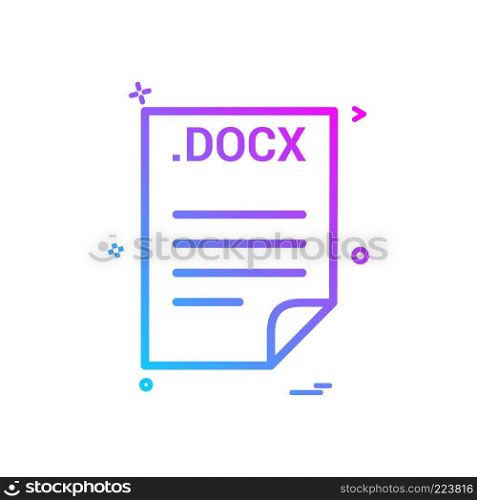 DOCX application download file files format icon vector design