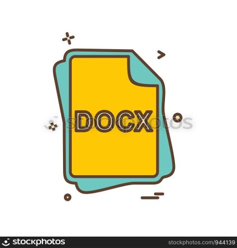 DOCX file type icon design vector