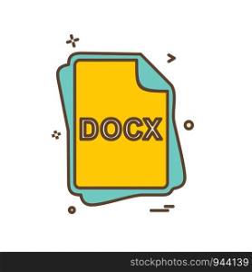 DOCX file type icon design vector