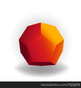 dodecahedron - 3D geometric shape with holographic gradient isolated on white background, figures, polygon primitives, maths and geometry, for abstract art or logo, vector illustration. dodecahedron - 3D geometric shape with holographic gradient isolated on white background vector