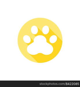 Dog and cat paws with sharp claws. cute animal footprints