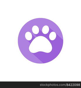 Dog and cat paws with sharp claws. cute animal footprints