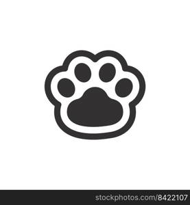 Dog and cat paws with sharp claws. cute animal footprints