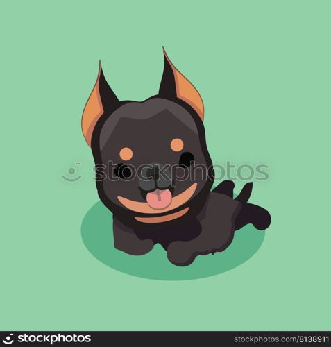 Dog beauceron cartoon vector illustration. 