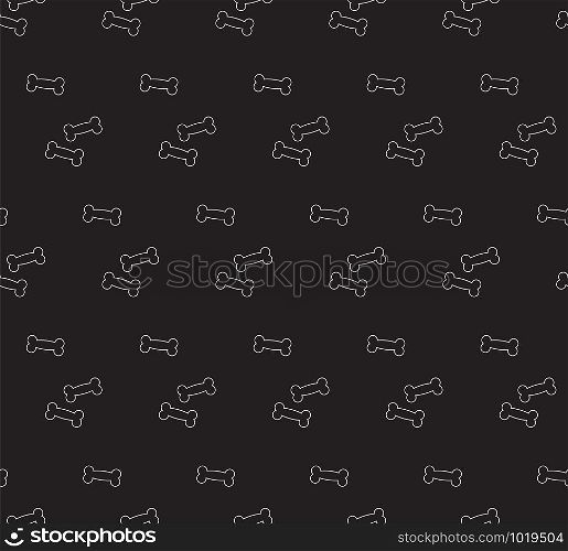 dog bone icon isolated seamless pattern on black background. dog bone pattern.