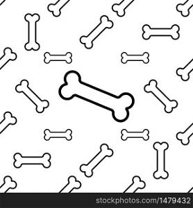 Dog Bone Icon Seamless Pattern, Bone Icon Vector Art Illustration