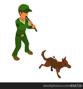 Dog catcher work icon. Isometric illustration of dog catcher work vector icon for web. Dog catcher work icon, isometric 3d style