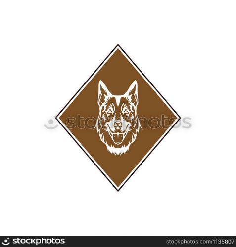 Dog character logo template