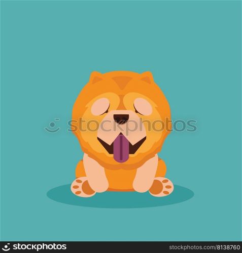 Dog chow chow cartoon vector illustration.