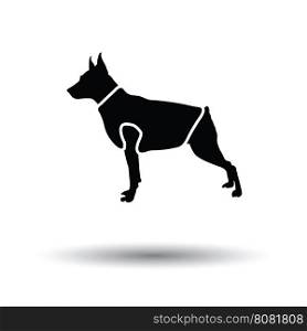 Dog cloth icon. Black background with white. Vector illustration.