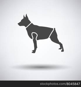 Dog cloth icon on gray background with round shadow. Vector illustration.