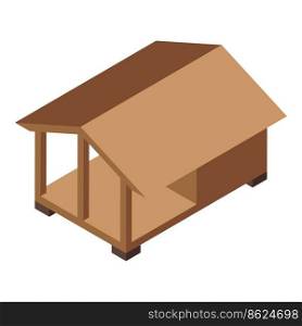 Dog cottage icon isometric vector. Puppy house. Wooden home. Dog cottage icon isometric vector. Puppy house