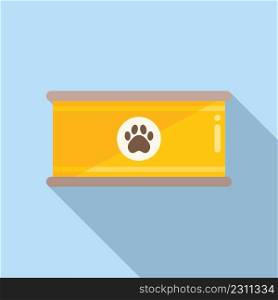 Dog food can icon flat vector. Animal pet. Feed plate. Dog food can icon flat vector. Animal pet