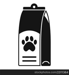Dog food package icon simple vector. Animal feed. Dish bag. Dog food package icon simple vector. Animal feed