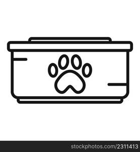 Dog food plastic bowl icon outline vector. Pet feed. Bone eat. Dog food plastic bowl icon outline vector. Pet feed