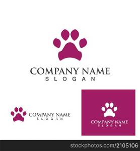 Dog foot print symbol and logo vector