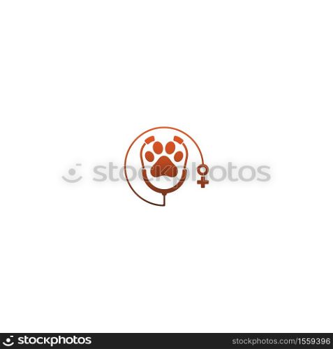 Dog footprint logo Community icon design concept illustration