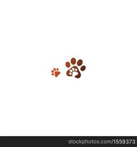 Dog footprint logo icon design concept illustration