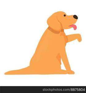Dog give paw icon cartoon vector. Golden puppy. Beautiful animal face. Dog give paw icon cartoon vector. Golden puppy