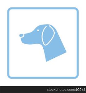 Dog head icon. Blue frame design. Vector illustration.
