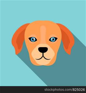 Dog head icon. Flat illustration of dog head vector icon for web design. Dog head icon, flat style