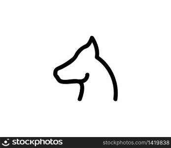 Dog head line vector illustration