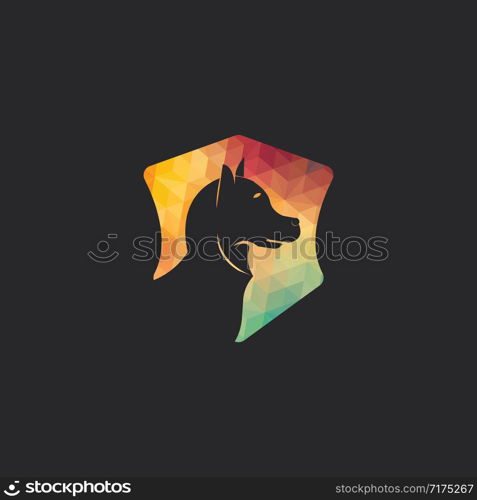 Dog head vector logo design. Pet care logo design. Pet icon vector. Pet love logo design.