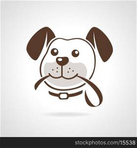 Dog head with leash icon vector illustration