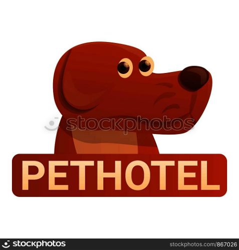 Dog hotel logo. Cartoon of dog hotel vector logo for web design isolated on white background. Dog hotel logo, cartoon style