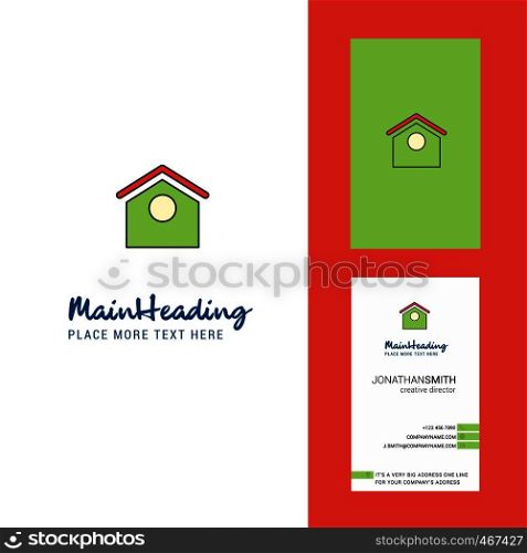 Dog house Creative Logo and business card. vertical Design Vector