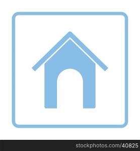 Dog house icon. Blue frame design. Vector illustration.