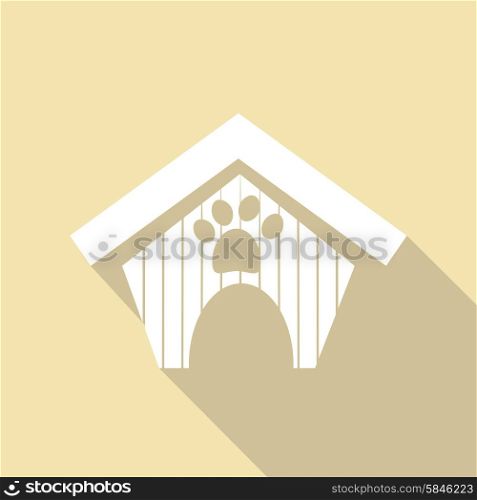 dog house icon with a long shadow