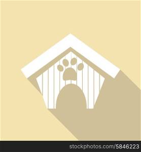 dog house icon with a long shadow