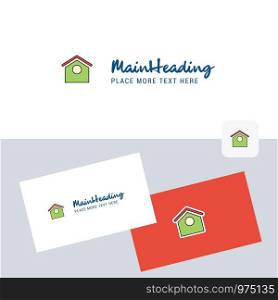 Dog house vector logotype with business card template. Elegant corporate identity. - Vector