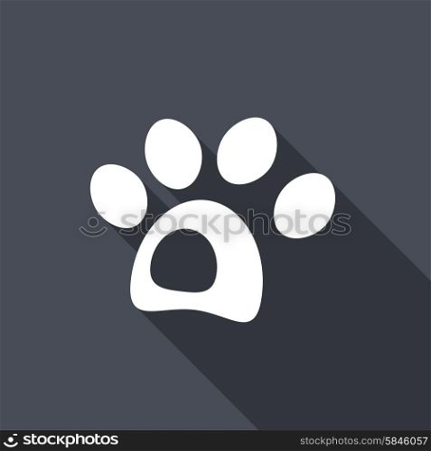 dog icon with a long shadow