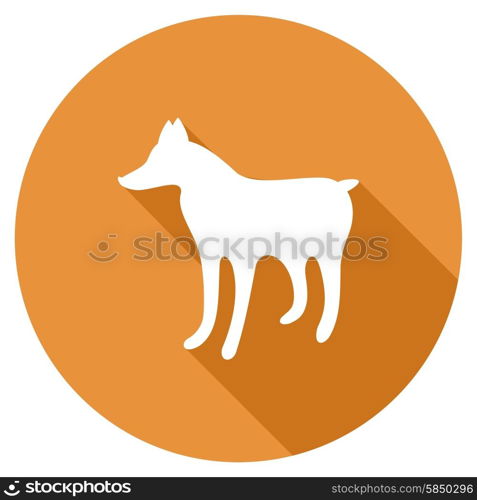 dog icon with a long shadow