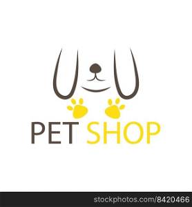Dog illustration, pet shop logo template vector