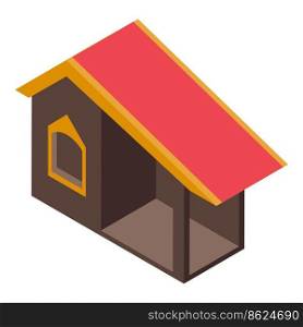 Dog kennel icon isometric vector. Puppy house. Pet home. Dog kennel icon isometric vector. Puppy house