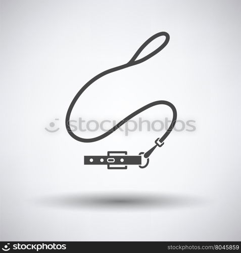 Dog lead icon on gray background with round shadow. Vector illustration.