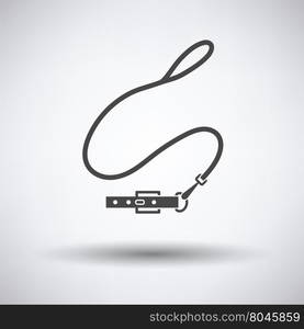 Dog lead icon on gray background with round shadow. Vector illustration.