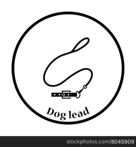 Dog lead icon. Thin circle design. Vector illustration.