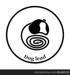 Dog lead icon. Thin circle design. Vector illustration.