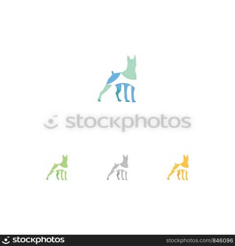 Dog logo, colorful animal vector