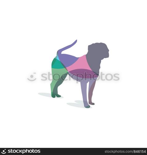 Dog logo, colorful animal vector
