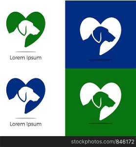 Dog logo design set, pet care center, animal hospital vector icons.