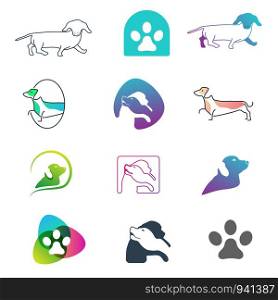 Dog Logo Line design concept vector icon element isolated - vector. Dog Logo Line design concept vector icon element isolated