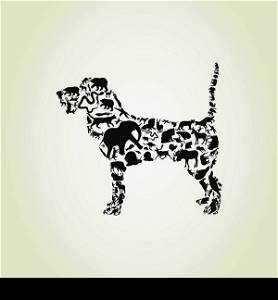 Dog made of animals. A vector illustration